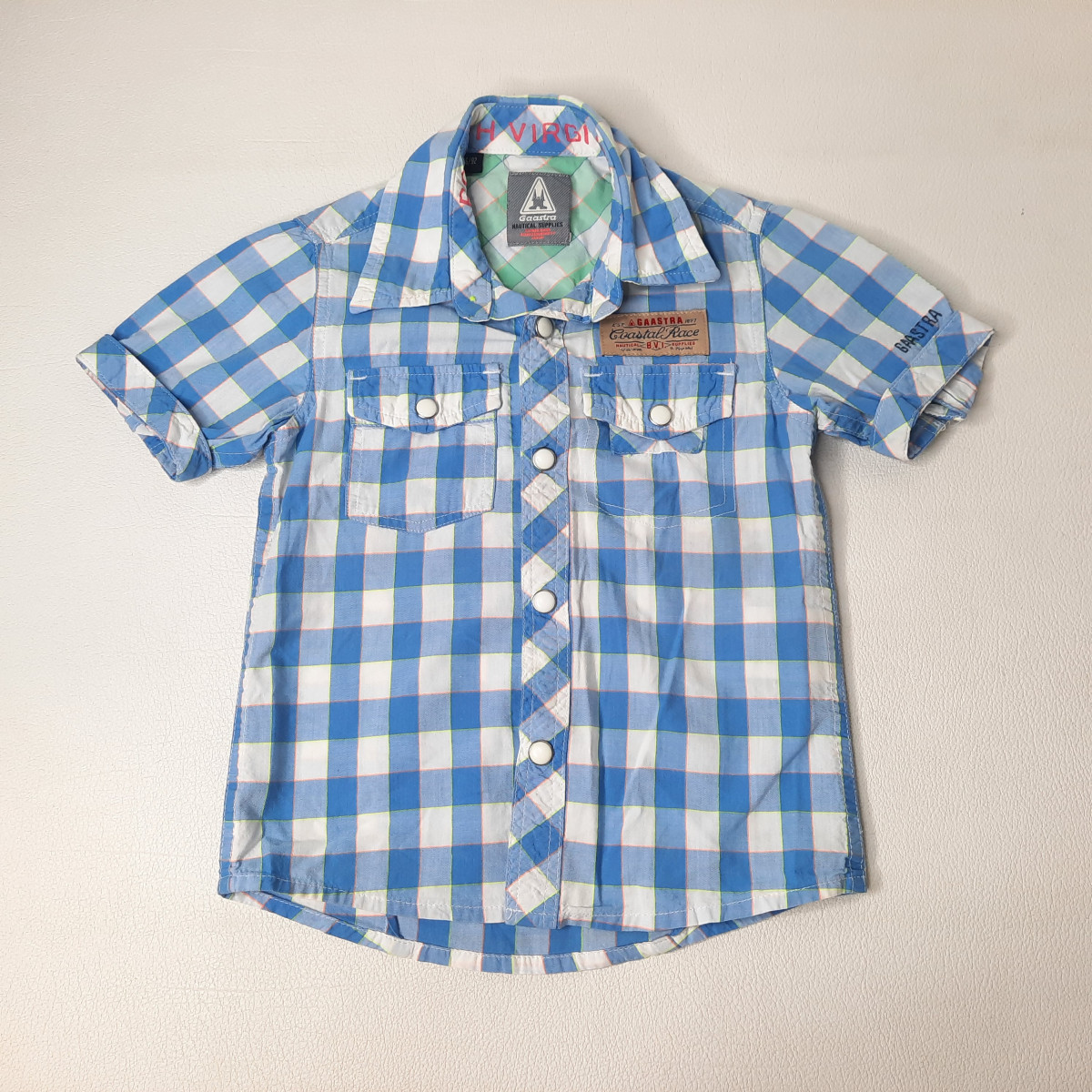 Chemise bleu à carreaux - Boutique Toup'tibou - photo 6