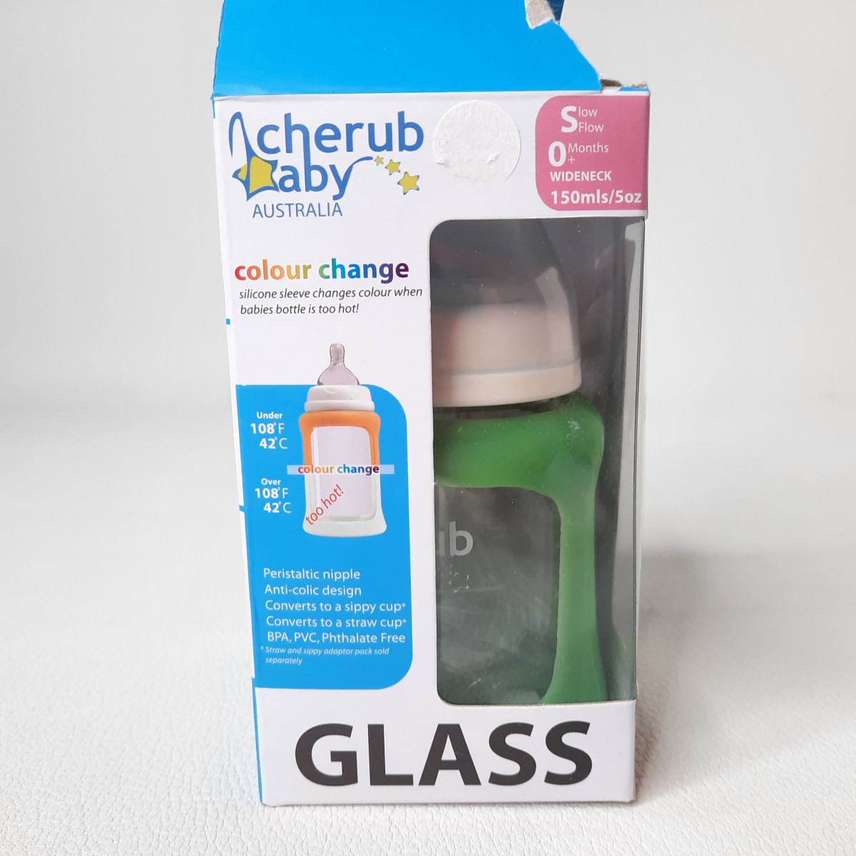 Biberon en verre + housse silicone verte 150ml - photo 6