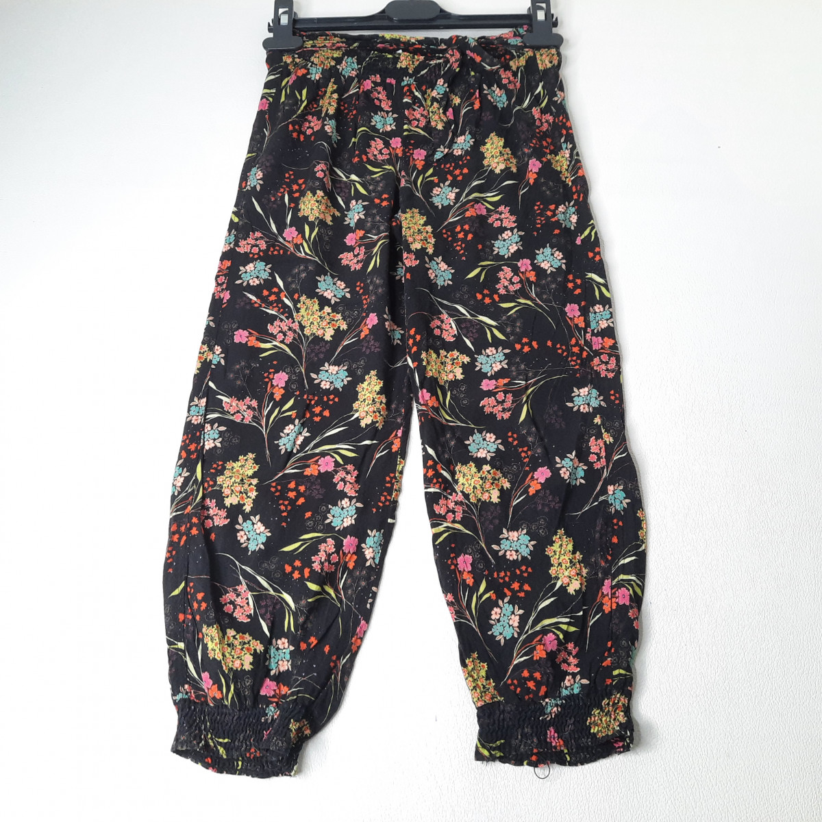 Pantalon fluide noir fleuri - Boutique Toup'tibou - photo 6