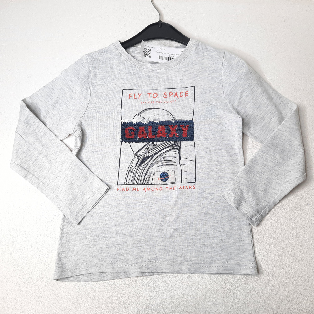 T-shirt manches longues gris à dessin - Boutique Toup'tibou - photo 6