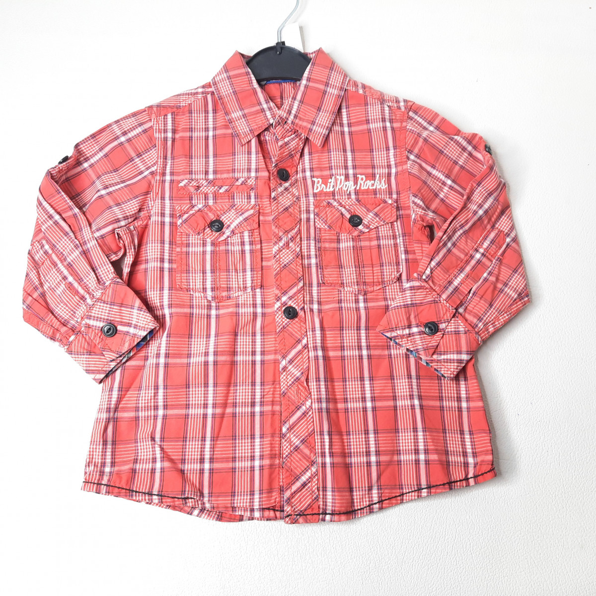 Chemise orange à carreaux - Boutique Toup'tibou - photo 6