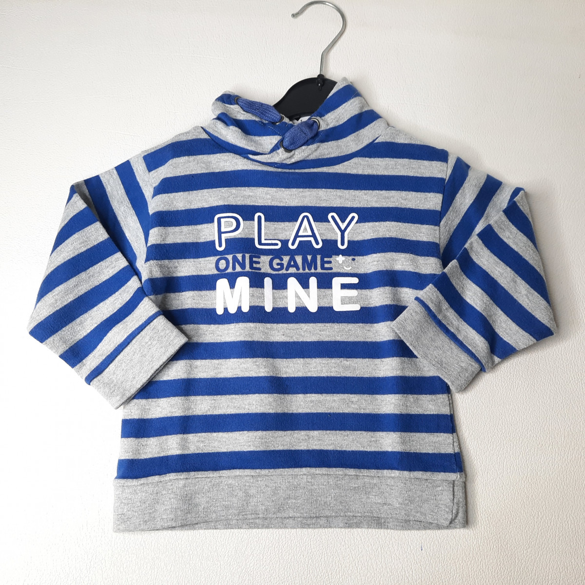Sweat gris ligné bleu - Boutique Toup'tibou - photo 6