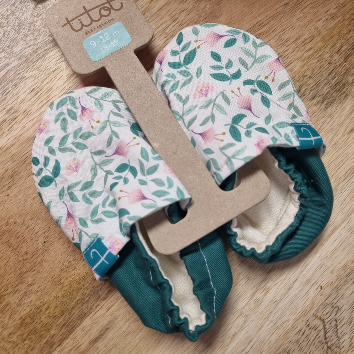 Chaussons Titot - Green flowers - Boutique Toup'tibou - photo 6