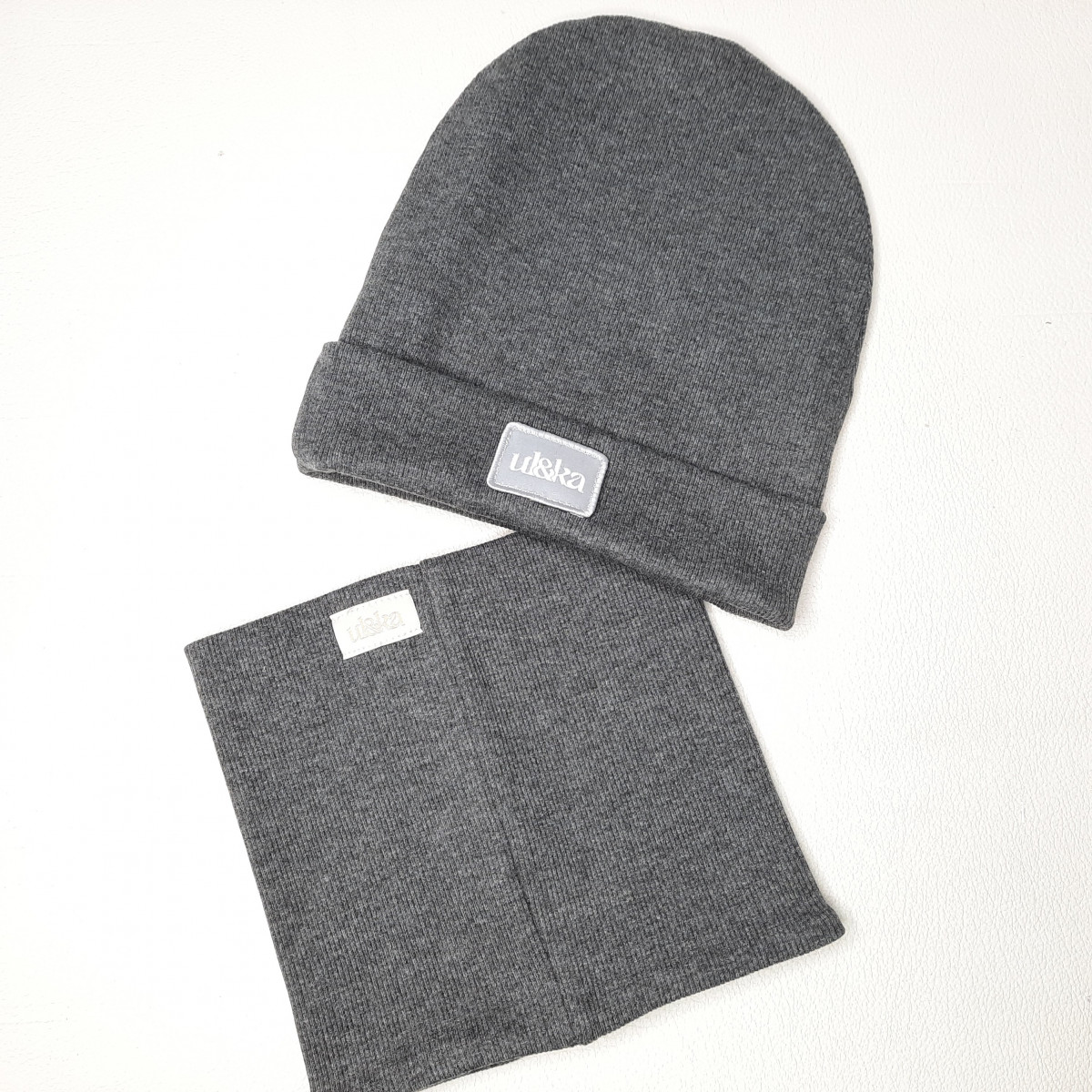 Set bonnet + col - Dark Grey Line - Boutique Toup'tibou - photo 6