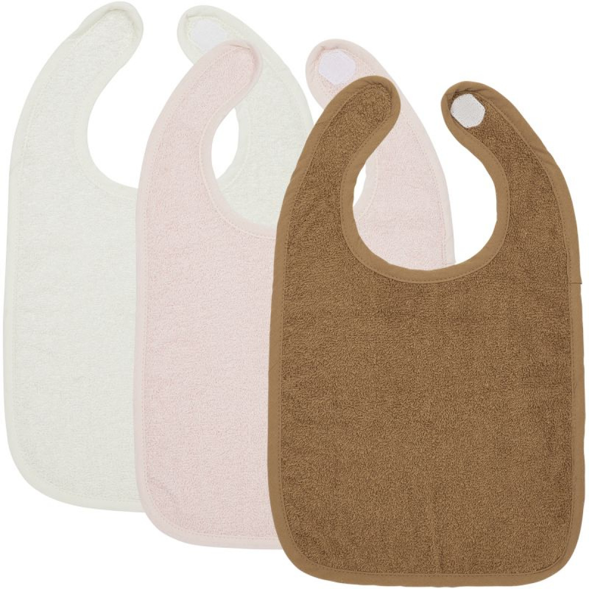 Lot de 3 bavoirs en éponge 25*35cm - Blanc/Soft Pink / Toffee - 611381 - photo 6