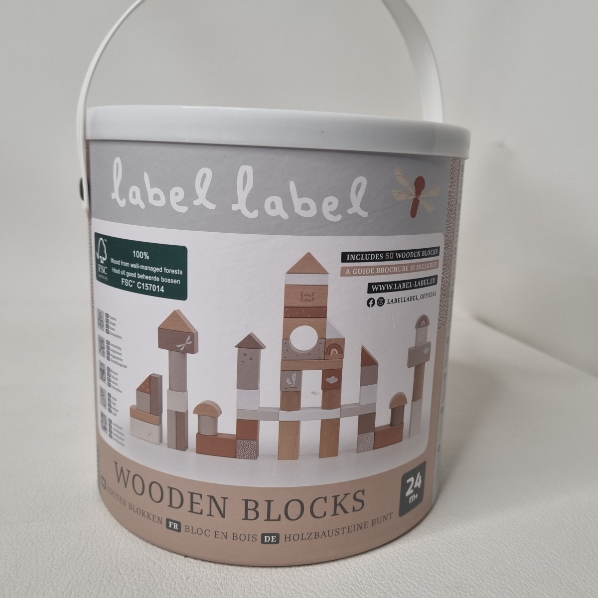 Label label Wooden blocks 50pcs nougat - Boutique Toup'tibou - photo 6