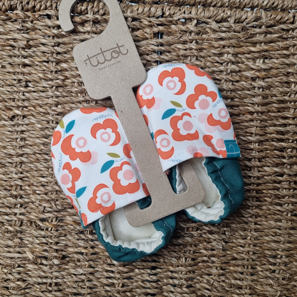 Chaussons Titot - Orange Flowers - Boutique Toup'tibou - photo 6