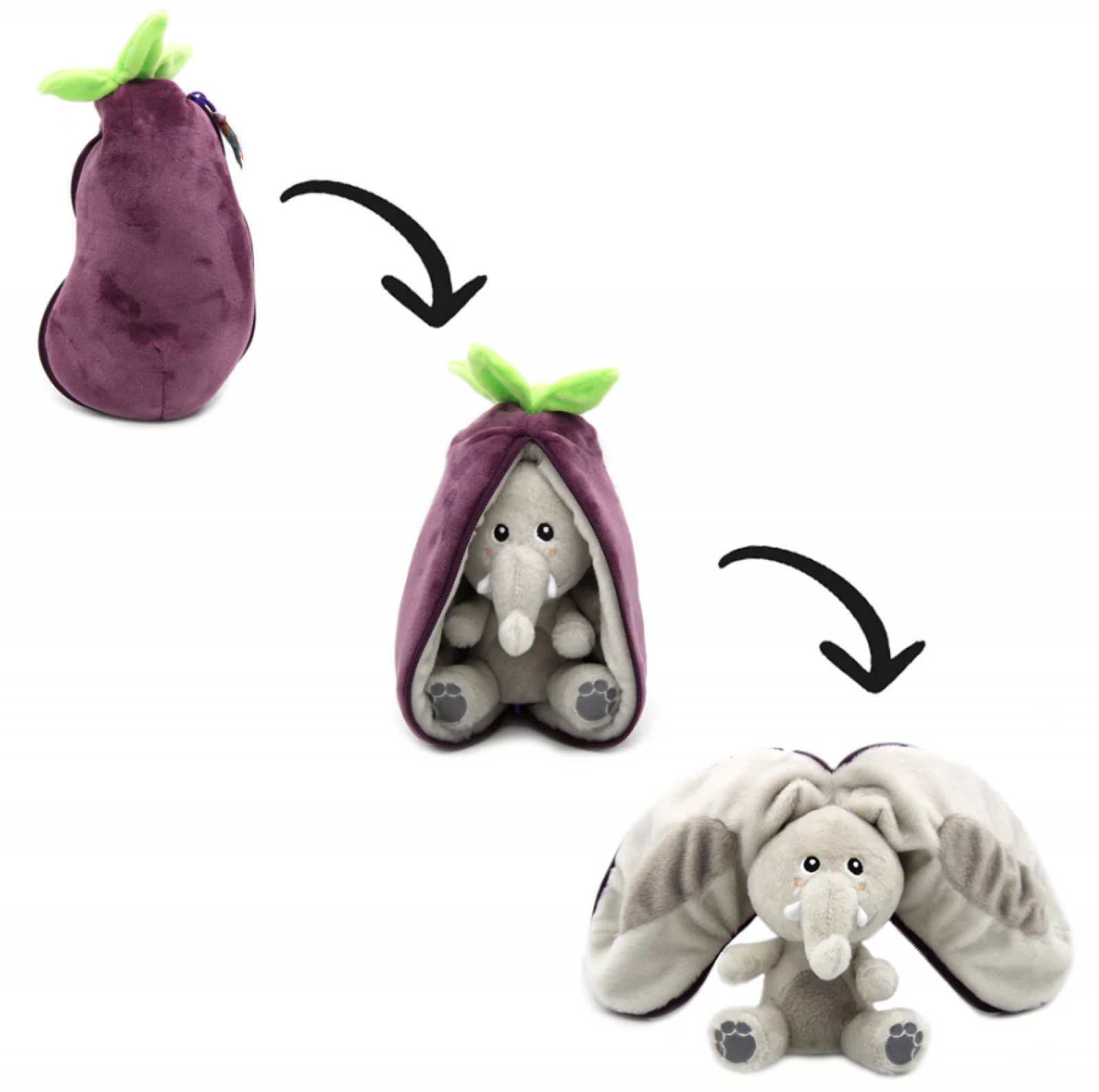 Velvet - L élephant - Aubergine peluche - photo 8