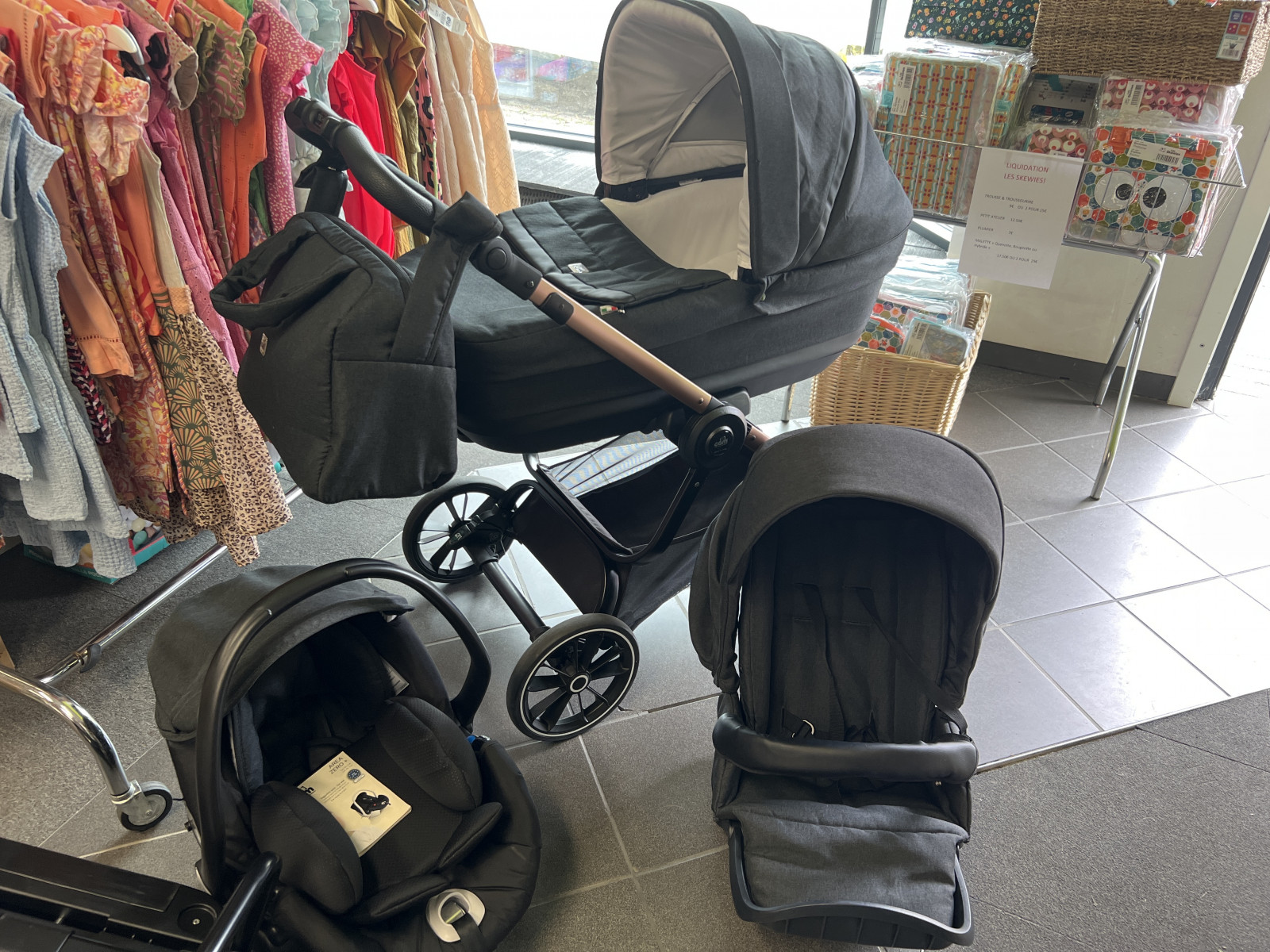 Poussette cam Milano 3 en 1 + 2 bases isofix anthracite - photo 7