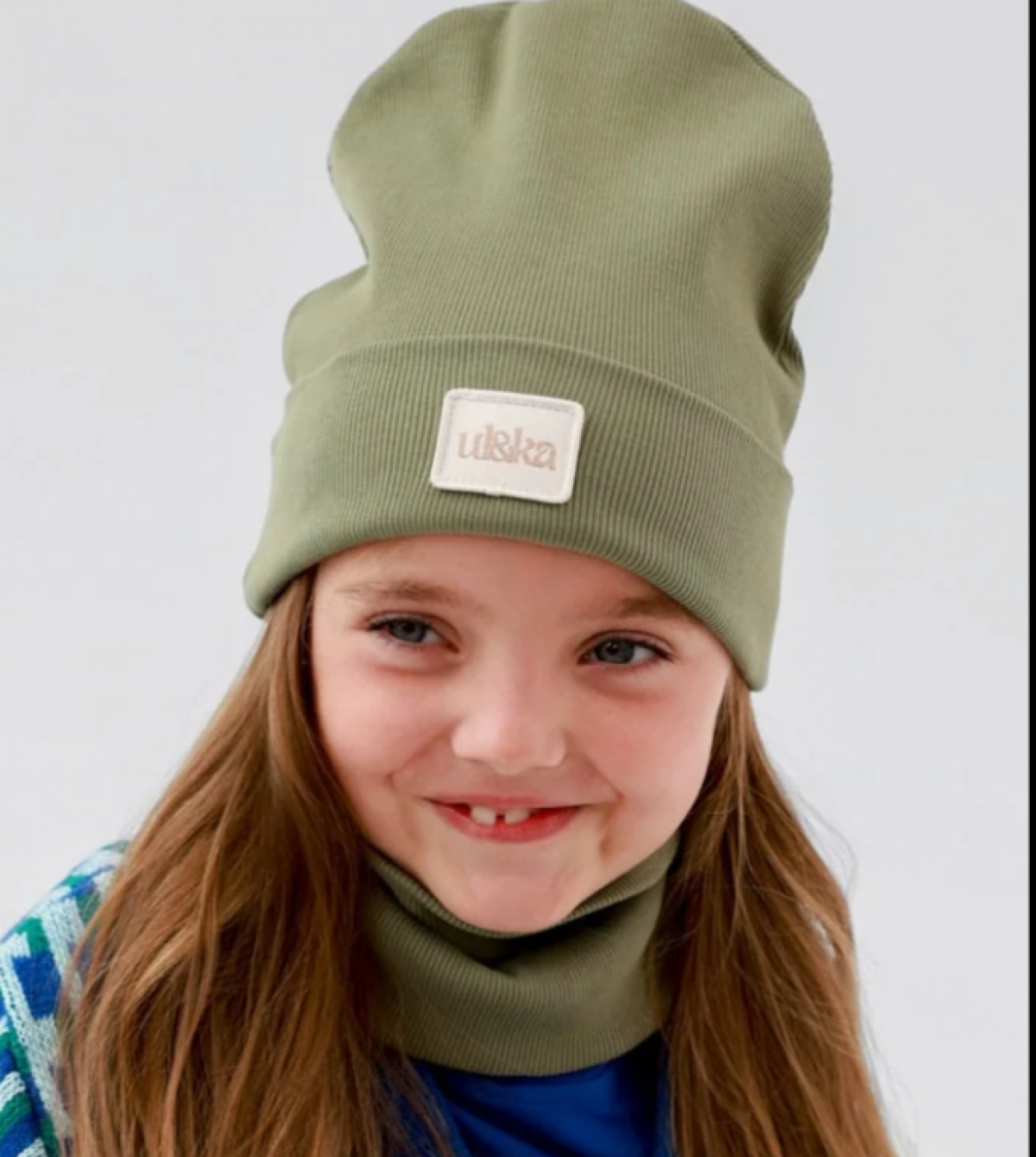 Set bonnet + col Ul&ka Oliwka Line - photo 7