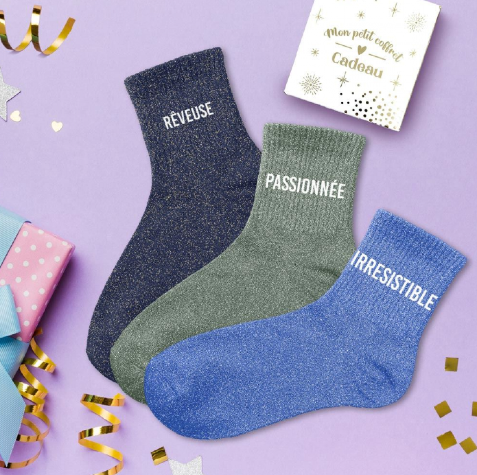 Coffret trio chaussettes paillettes 36-42 - Assortiment - photo 8
