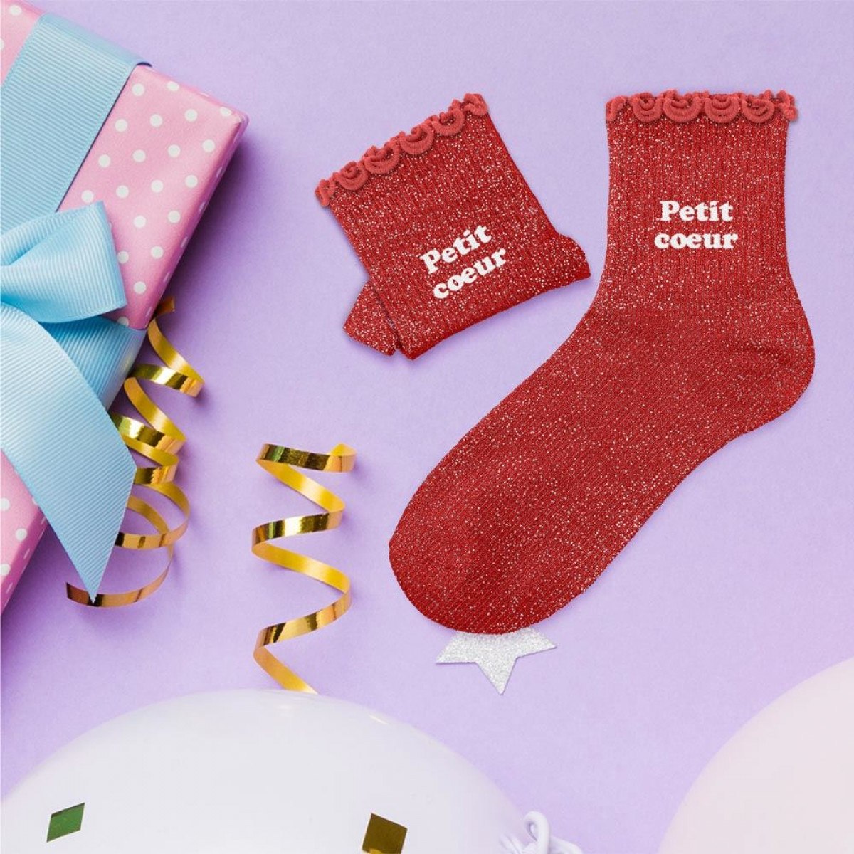 Chaussettes paillettes, à messages & dépareillées - Enfant - photo 30