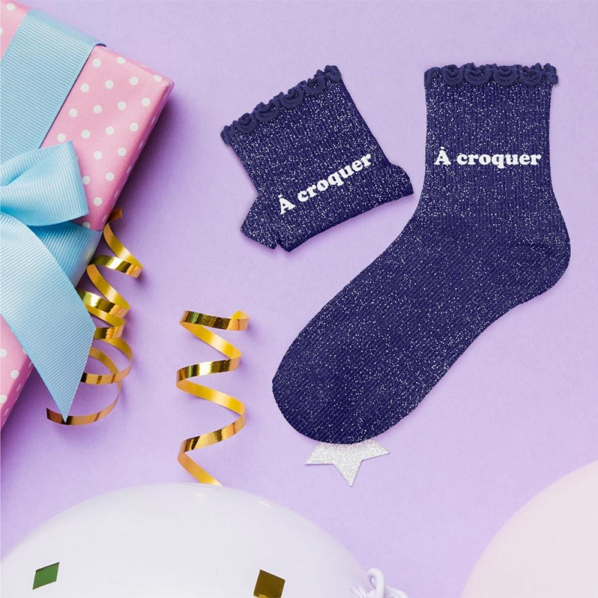 Chaussettes paillettes, à messages & dépareillées - Enfant - photo 31