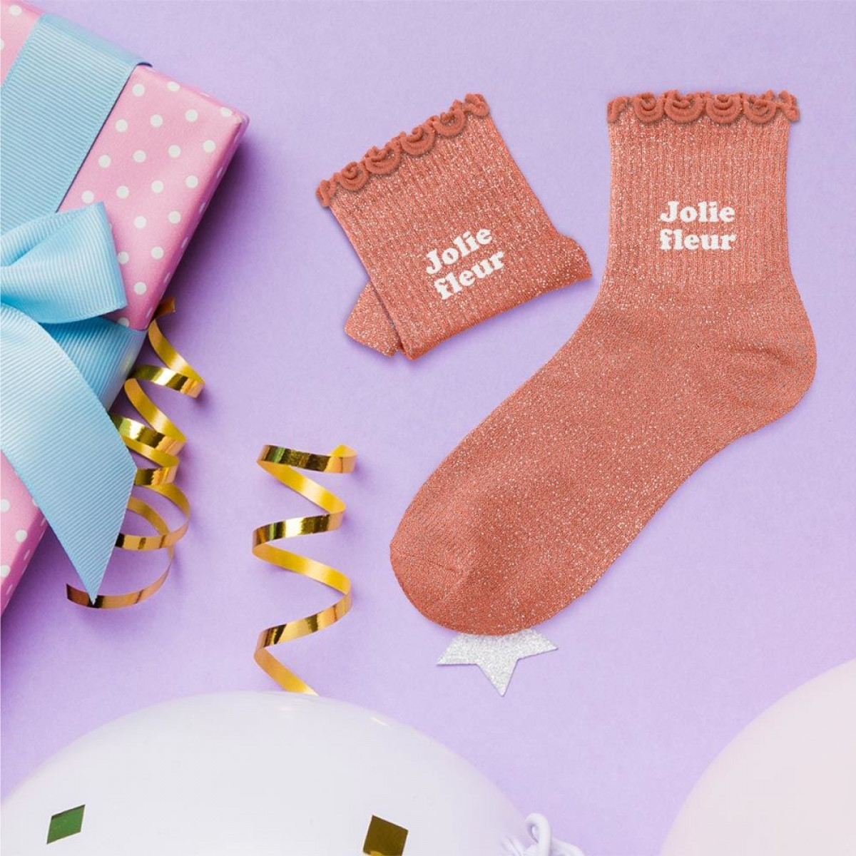 Chaussettes paillettes, à messages & dépareillées - Enfant - photo 35