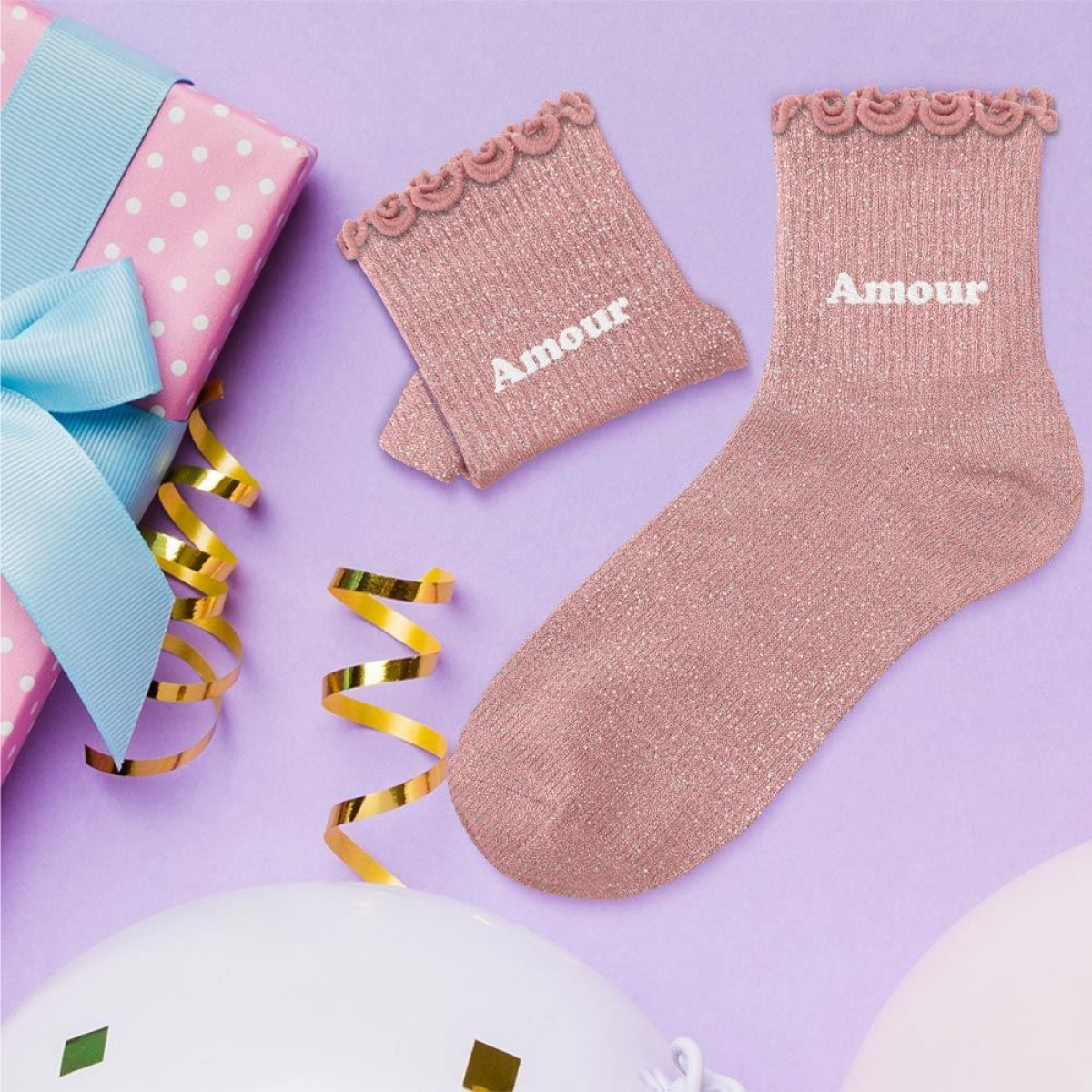 Chaussettes paillettes, à messages & dépareillées - Enfant - photo 25