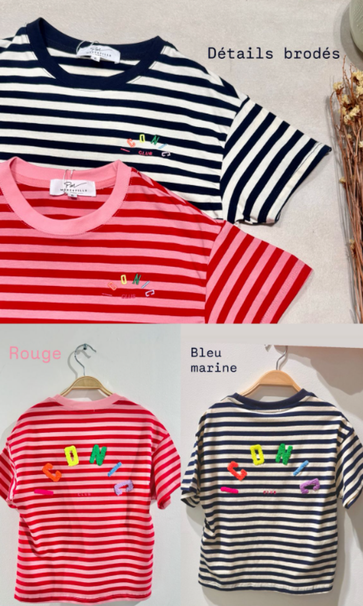 T-shirt rayé Iconic rouge - photo 7