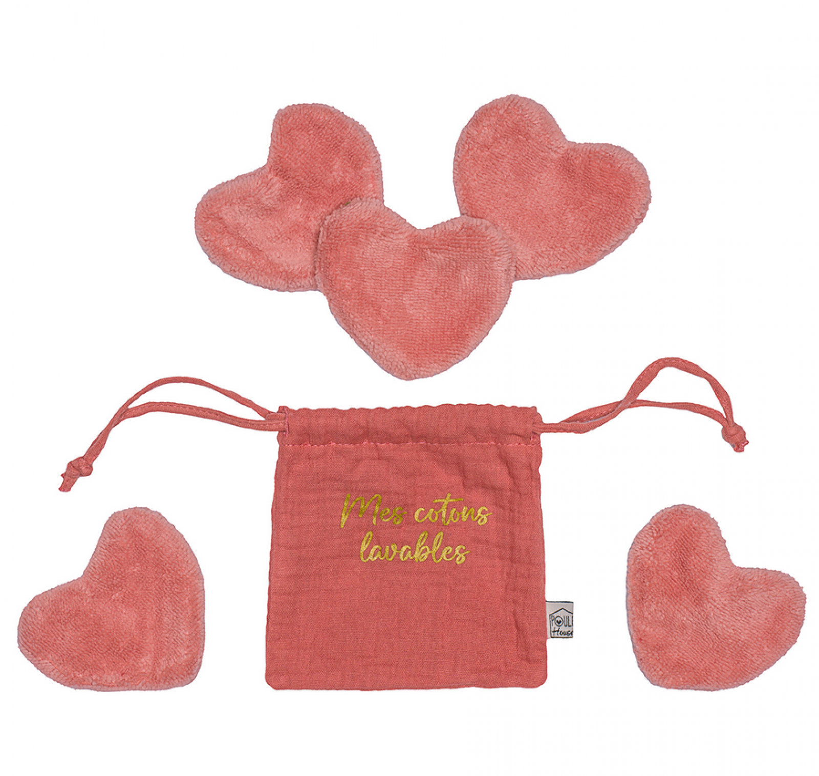 Set 5 cotons coeur dans pochon -ass couleurs - photo 8