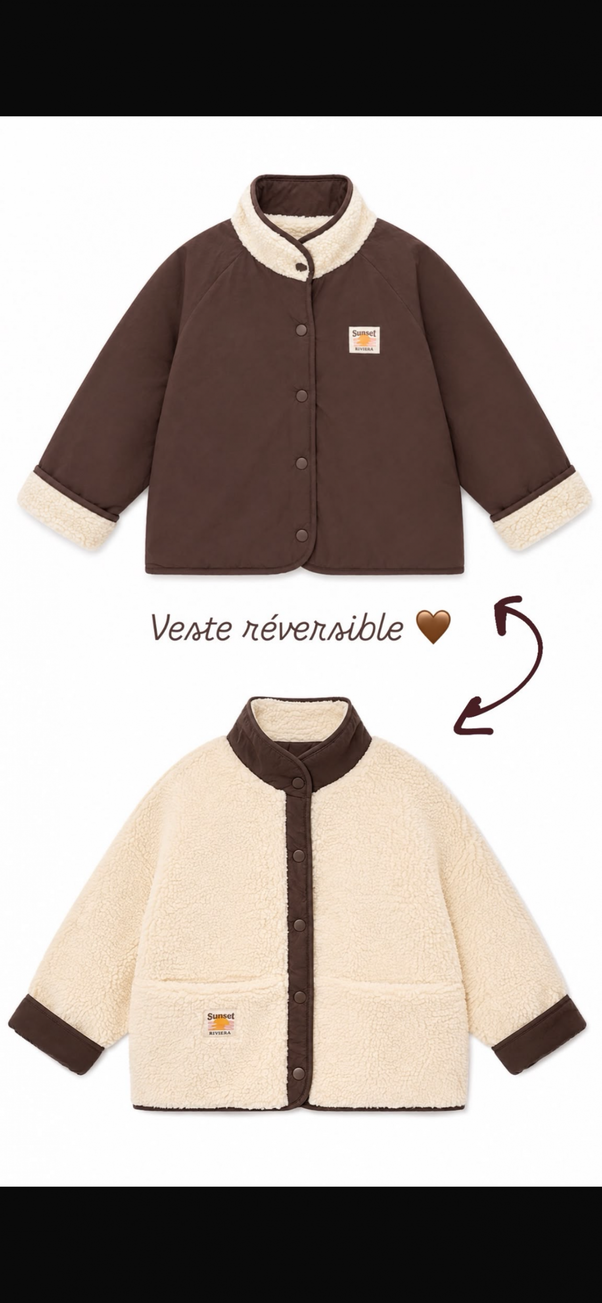 Veste chocolat réversible - photo 7