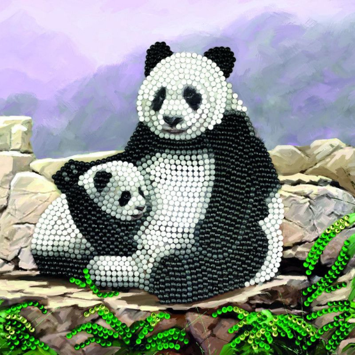 CRYSTAL ART Kit Carte à diamanter 18x18cm Panda - photo 7
