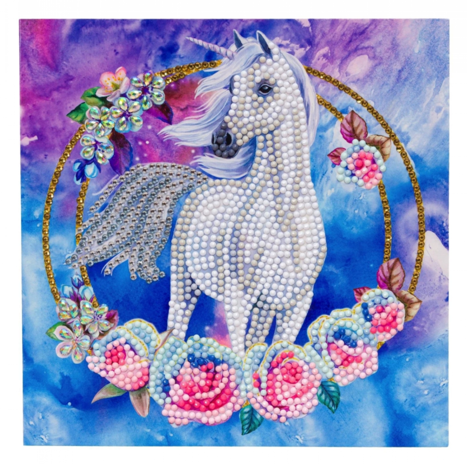 CRYSTAL ART Kit Carte à diamanter 18x18cm Licorne en fleurs - photo 7