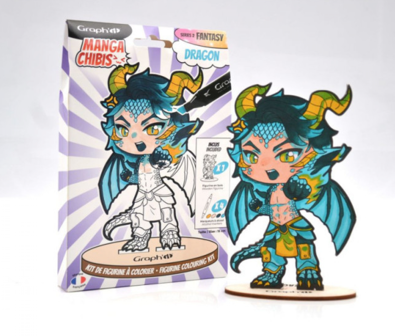 GRAPH'IT CHIBIS - KIT COLORIAGE FIGURINE - DRAGON - photo 6