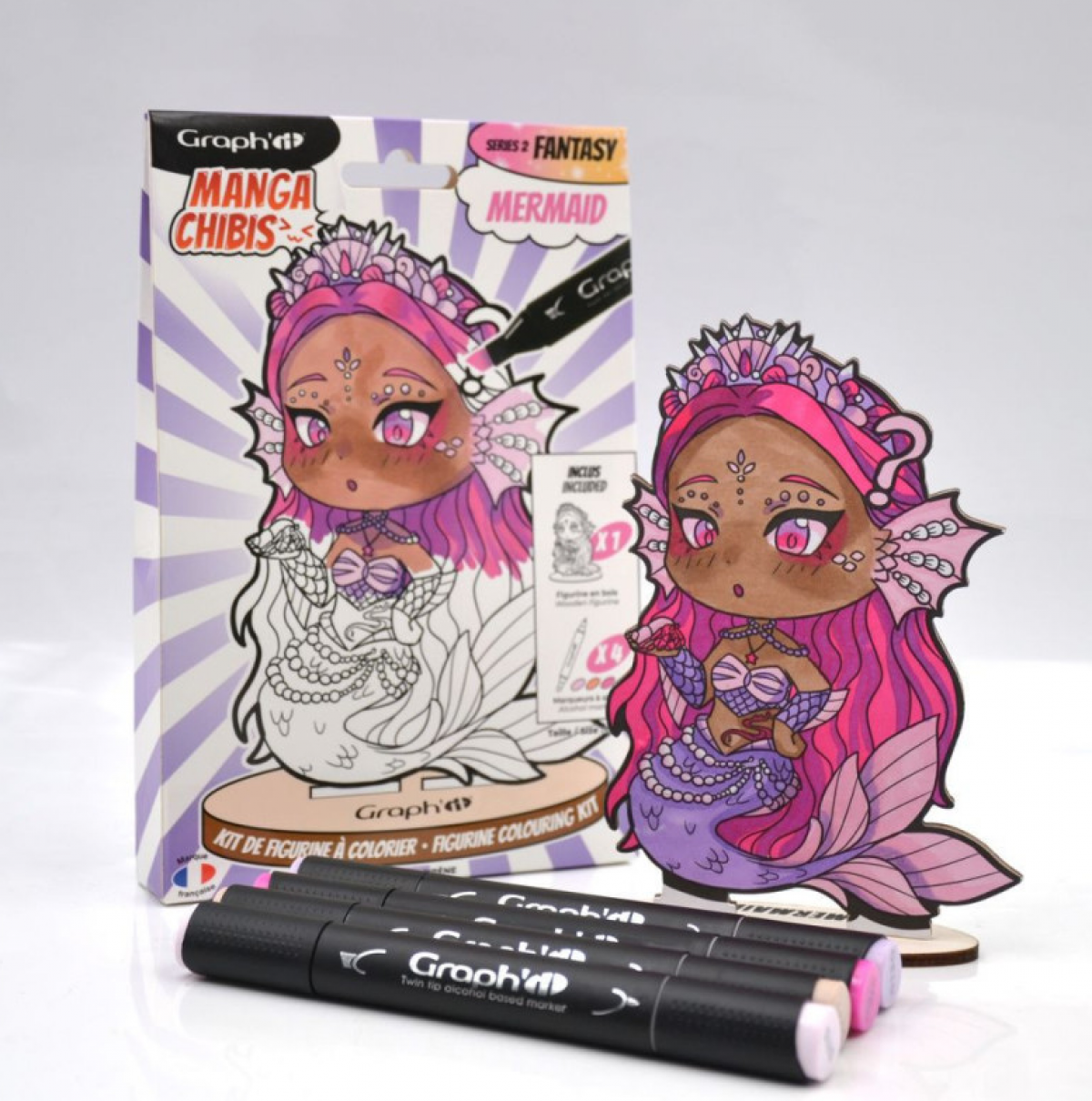 GRAPH'IT CHIBIS - KIT COLORIAGE FIGURINE - MERMAID - photo 6