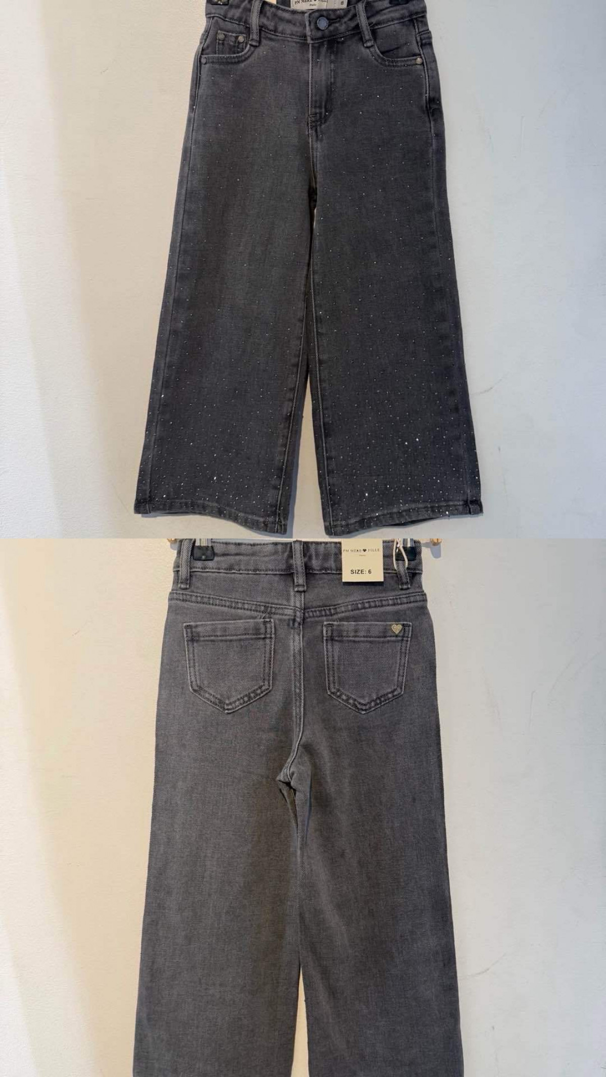 Jeans strass gris - Dame - 26303 - photo 7