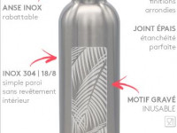 Gourde inox Sporty 750 ml - Palmier - Boutique Toup'tibou - photo 8