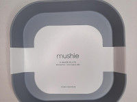 Lot de 2 assiettes gris carré Mushie - photo 11