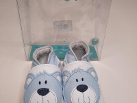 Chaussons en cuir 0-6 mois Teddy White/Baby blue - photo 7