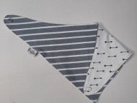 Bandana gris ligné blanc réversible - Boutique Toup'tibou - photo 7