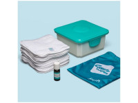 Mini kit de lingettes lavables coton blanc boite turquoise - photo 7