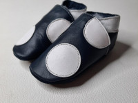 Chaussons en cuir Baby Dutch - Blue white dots - Taille L - photo 8