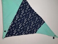 Grand foulard couleur marine et menthe - photo 7