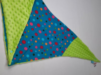 Grand foulard couleur turquoise à pois doublé vert - photo 7