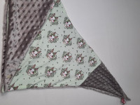 Grand foulard couleur menthe doublé gris - photo 7