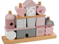 Blocs en bois empilables Label label Stacking blocks house - Pink - photo 8