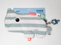 Doudou attache-tut bleu réversible - photo 8