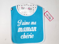 Bavoir bleu -J'aime ma maman - photo 7