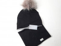 Set bonnet + col doublé hiver avec pompon - Black Ul&Ka - photo 7