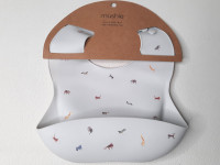 Bavoir en silicone - Safari light grey - Boutique Toup'tibou - photo 7