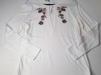 T-shirt manches longues blanc à dessins Tencel Taille 42/L Love2Wait - photo 7