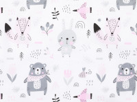 Housse de couette + taie 100*135cm - Animaux rose et gris - 025-82 - photo 9