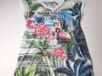 T-shirt blanc fleuri Taille M - photo 7