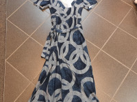 Robe blanche et bleu à motif Taille M - Boutique Toup'tibou - photo 7