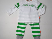 Ensemble 2pcs T-shirt + Pantalon blanc et vert - photo 7