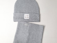Set bonnet + col UL&KA - Grey line - Boutique Toup'tibou - photo 7