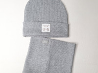 Set bonnet + col UL&KA - Grey line - photo 7