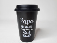 Mug noir avec couvercle en silicone - Papa you are the best - photo 7
