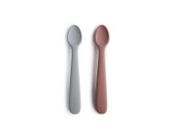 Lot de 2 cuillères en silicone Mushie - Stone/ Cloudy mauve - photo 7